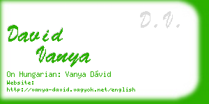 david vanya business card