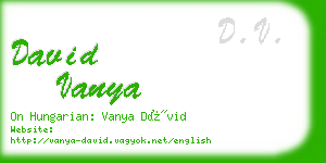 david vanya business card